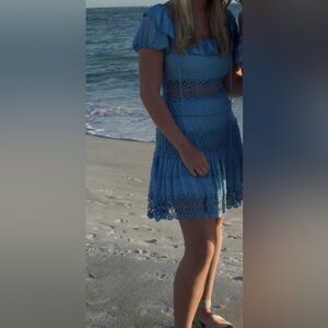 Blue free people mini dress